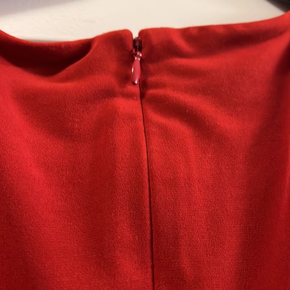 Burnt orange Calvin Klein pleated tulip hem sleeveless dress work office - Picture 5 of 6